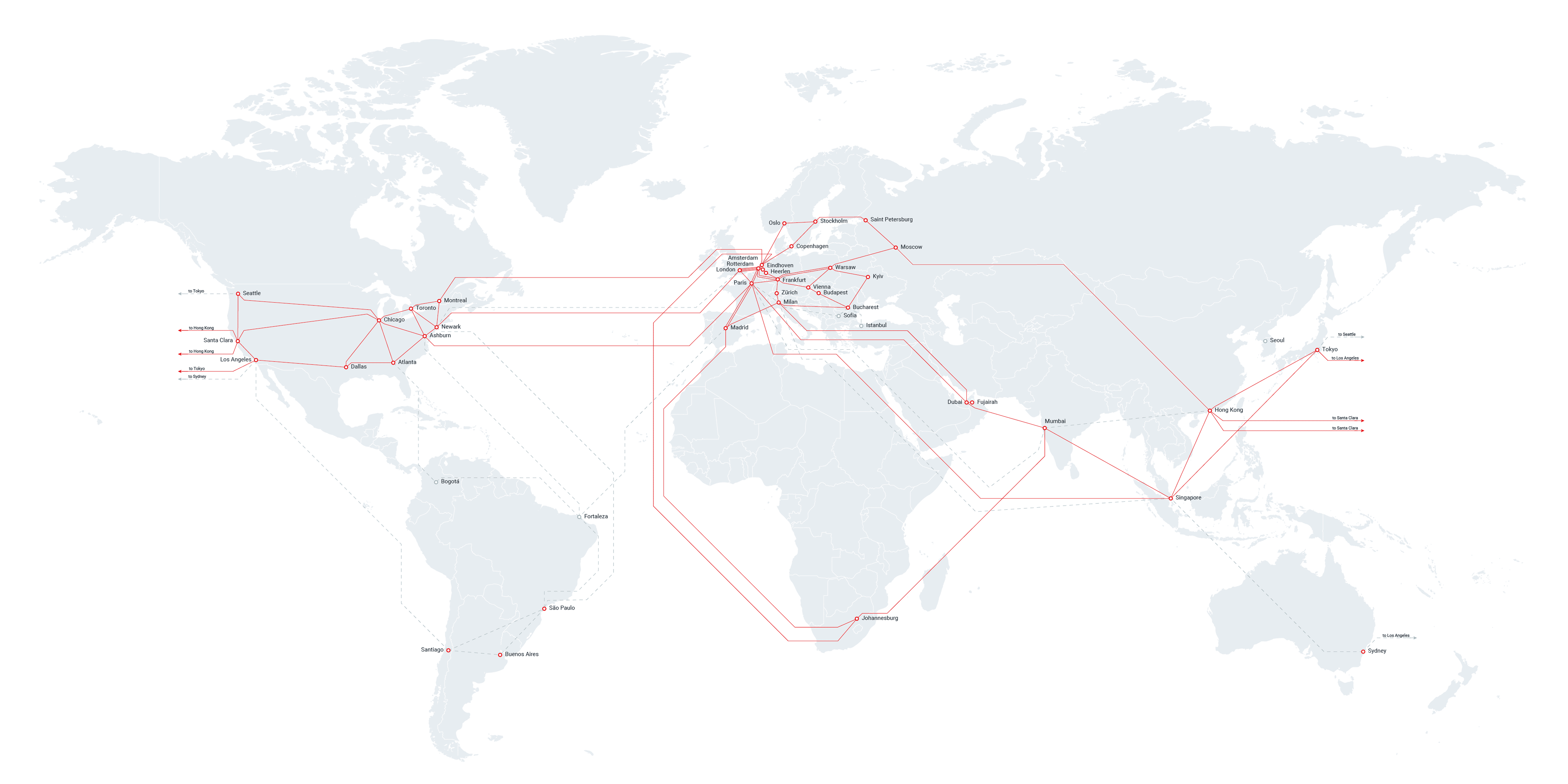 i3D.net global PoP map