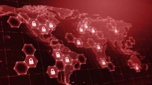 World map with a a secure network