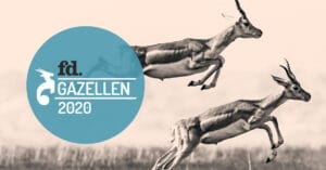 Gazelle Award 2020 logo with two deers jumping on the background