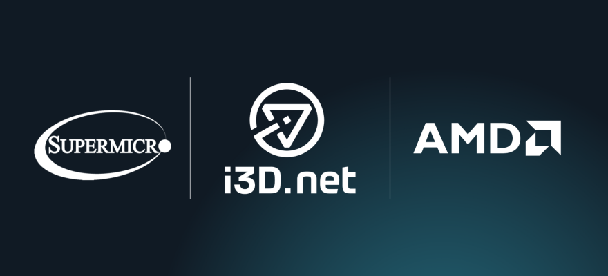 i3D.net brand logo with AMD and Supermicro