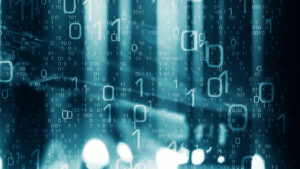 Futuristic technology coding floating