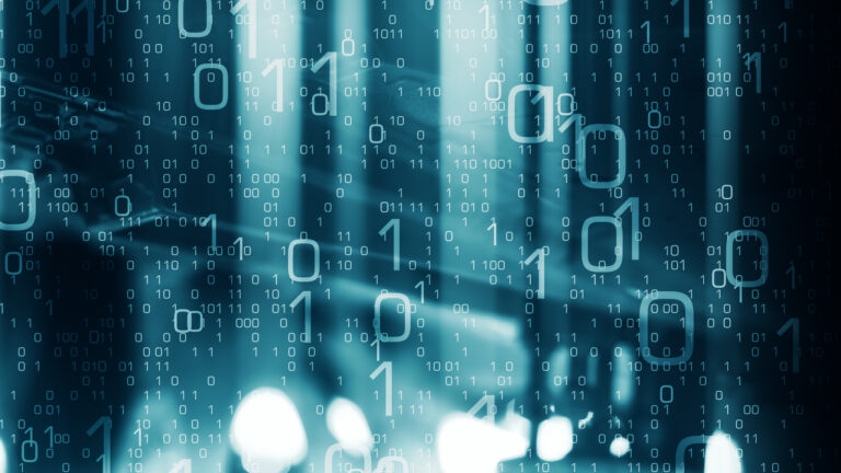 Futuristic technology coding floating